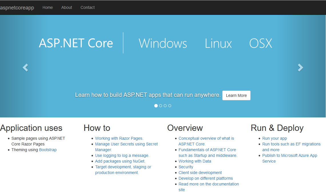 ASP.NET Core项目默认的首页